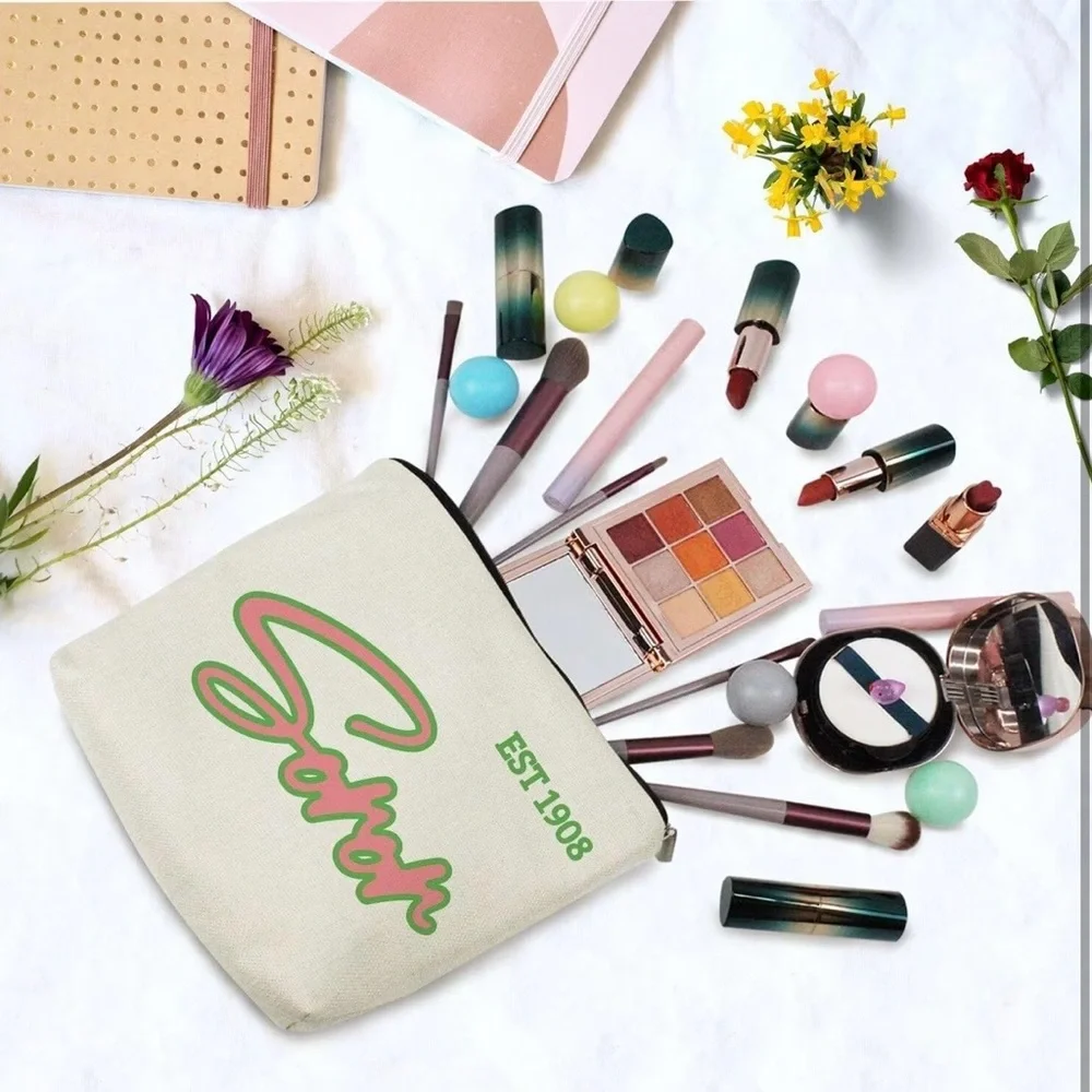 Sorority 1922 Presents Sisterhood Soror EST 1922 Canvas Makeup‎ Bag